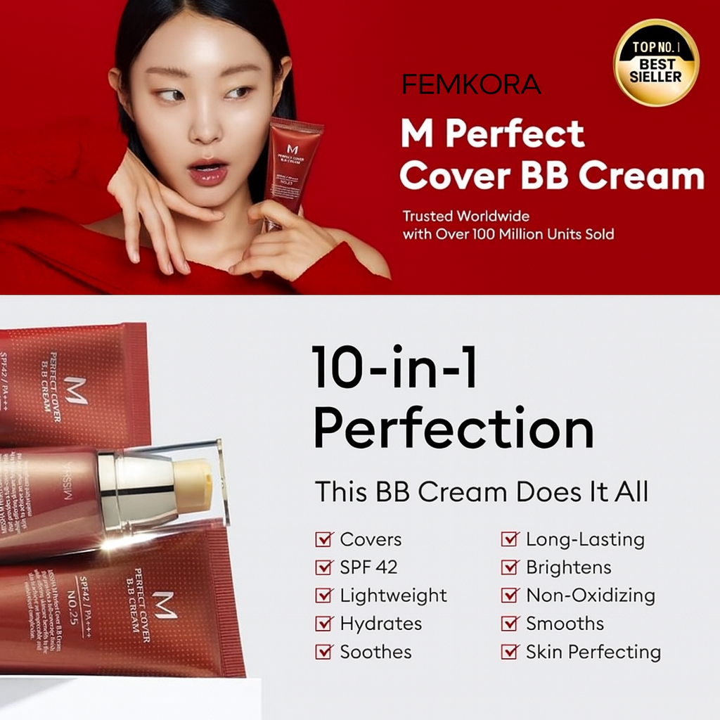 FemKora™ - M Perfect Cover BB Cream SPF 42 PA+++(50ml)