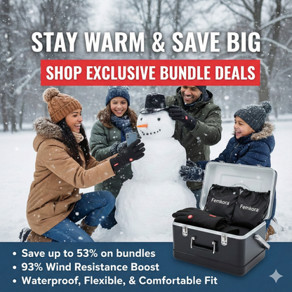 FemKora™ Thermal Gloves – Windproof, Water-Resistant & Touchscreen-Friendly