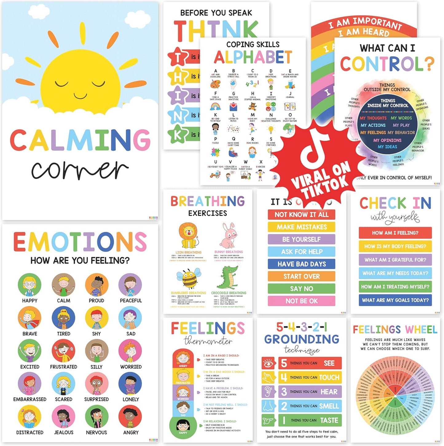 FemKora - 12-Piece Calming Posters